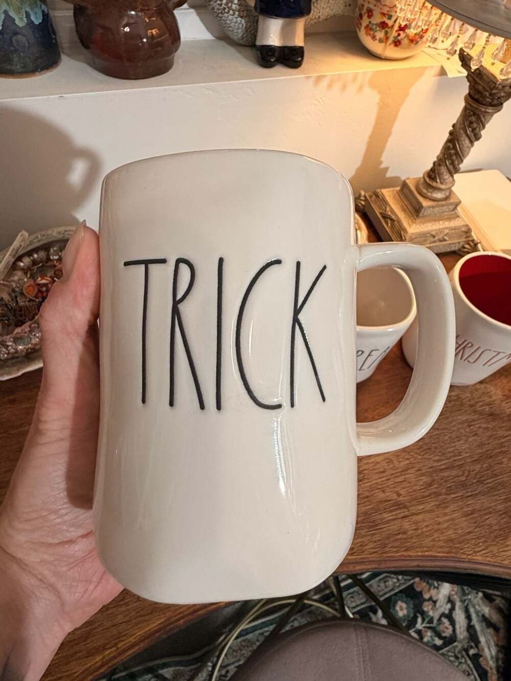 Rae Dunn Large Halloween Trick Letter Coffee Mug